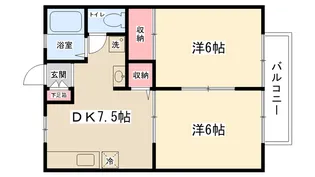 サンシティ清水【2B号室】の間取り