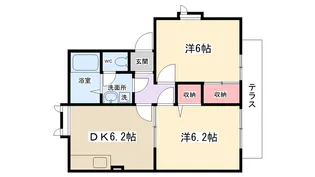 ピースフル・B【1階】の間取り