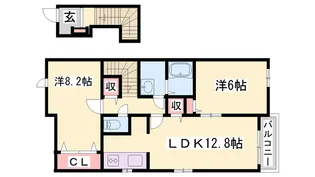 メゾン本竜野A【2階】の間取り