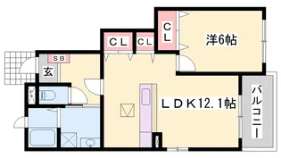 シンヴィオシスB【1階】の間取り