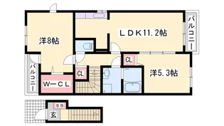 ノッティングヒルコートF【2階】の間取り