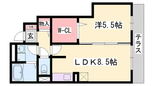 モダンコート東阿保【1階】の間取り