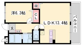 メゾン・ジエルメM【1階】の間取り