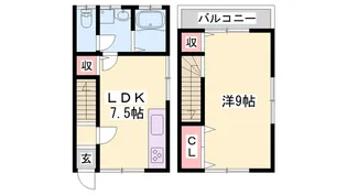 四郷町メゾネット【B号室】の間取り