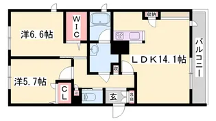 明日原Ⅲ【201号室】の間取り