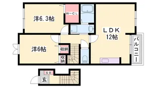 スモールヴィレッジⅡ【2階】の間取り