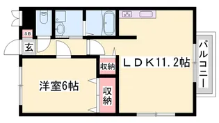 イーグレットハウス B棟【201号室】の間取り