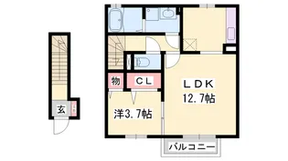 ウィット英賀保【2階】の間取り