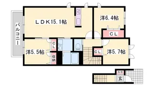 メゾン福渡A【0205号室】の間取り