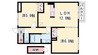 エメラルド雅【1階】の間取り