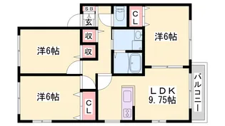 サニーハイツ大島【1階】の間取り
