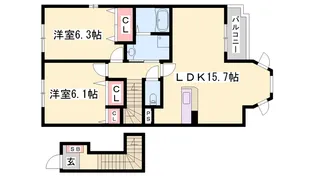 ソレイユ・セタ【2階】の間取り