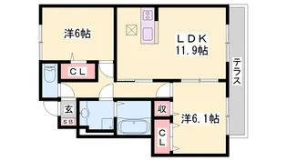 セジュール小川【1階】の間取り