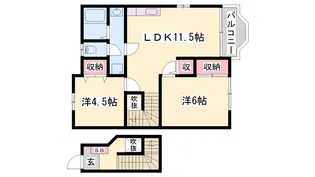 クールブラーシェB【2階】の間取り