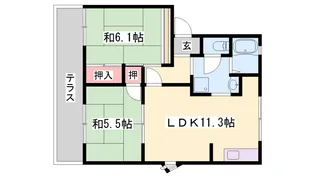 中津ハイツ【1階】の間取り