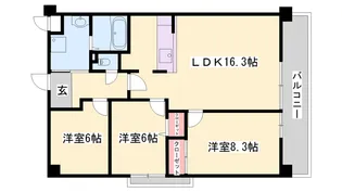 ヒルサイドテラス北平野【2階】の間取り