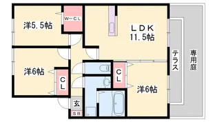 リヴェール コート【1階】の間取り