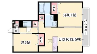 Clair Garden【1階】の間取り