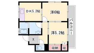 2DKの間取り画像