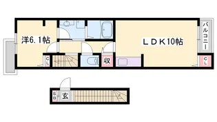 ラ グラン ヴィーダ小野Ⅰ【2階】の間取り