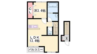 クリスタルハイツ土山【2階】の間取り