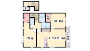 ルシール加古川【0206号室】の間取り