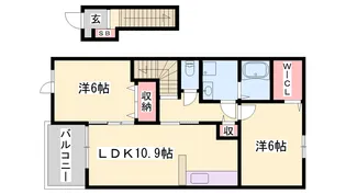 マーレ伊保崎Ⅱ【2階】の間取り