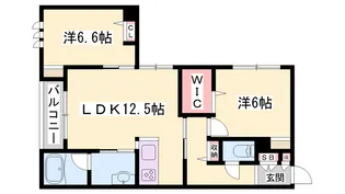 シャーメゾン城北伊伝居【2階】の間取り