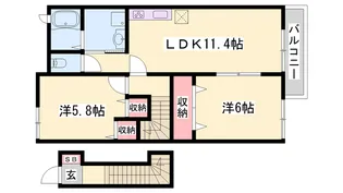 サニーアップヒルA【201号室】の間取り