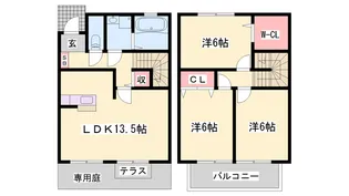 パストラル田寺 A棟【2号室】の間取り