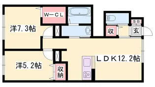 ジュセイビレッジ【1階】の間取り