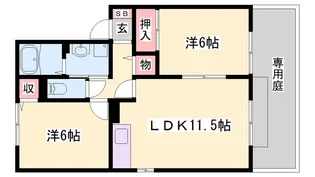 パークアベニュー C棟【C102号室】の間取り