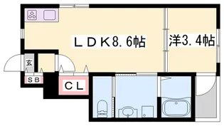 ブランテラス尾上町【1階】の間取り