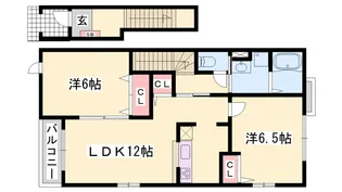 メゾンプラースⅡ【201号室】の間取り
