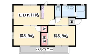 リバーハイツ【0201号室】の間取り