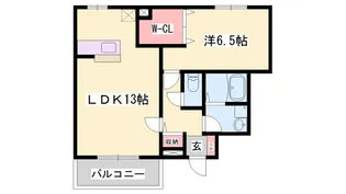 グランペール古賀【1階】の間取り