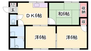 サンライズ大塩【1階】の間取り