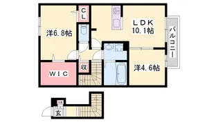 カーサフェリーチェ新在家【2階】の間取り