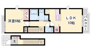 ウエスト ウッド アベニュー【2階】の間取り