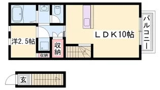 カプラン飾磨Ⅲ【2階】の間取り