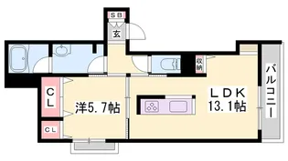 シャーメゾン 姫路R【2階】の間取り