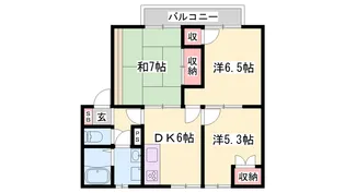 エステートピア飾磨【106号室】の間取り