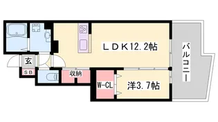 アルレーヌ恵比須【1階】の間取り