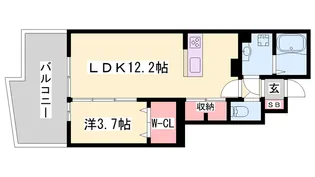 アルレーヌ恵比須【1階】の間取り