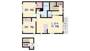 シャーメゾン パル【0201号室】の間取り