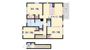 キューブ【201号室】の間取り