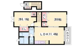 ヴィラ・カルティベート【2階】の間取り