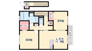 セジュール小川【2階】の間取り