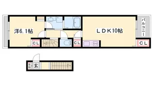 ヴァンベール田寺A【2階】の間取り