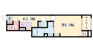 ヴァンベール田寺B【102号室】の間取り